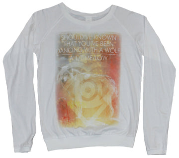 All Time Low  Girls Juniors Light Pullover - Sun Reflected Lyrics Logo Image