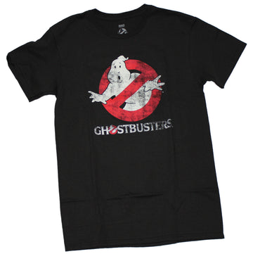 Ghostbusters Mens T-Shirt -  Distressed Classic Logo Over Name