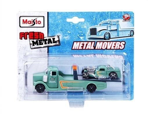 Maisto Fresh Metal Meal Movers Side Street Motors Hot Rod Hauler Green - Inmyparentsbasement.com
