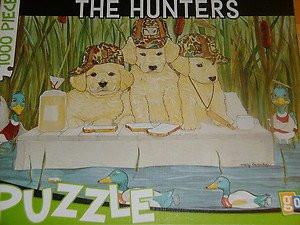 "The Hunters" Duck Hunting Golden Retriever Puppies 1,000 Piece Jigsaw Puzzle by Go!