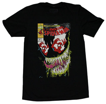 Spider-Man Mens T-Shirt - #346 Cover Issue In Venom Eyes