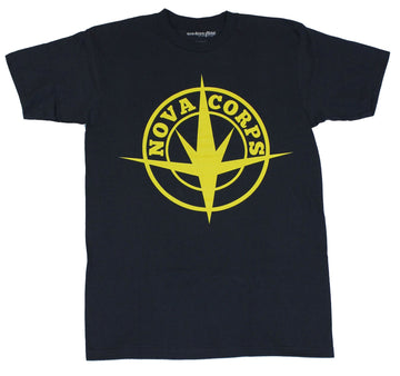 Guardians of the Galaxy Mens T-Shirt - Nova Corps Golden Yellow Logo Lamge