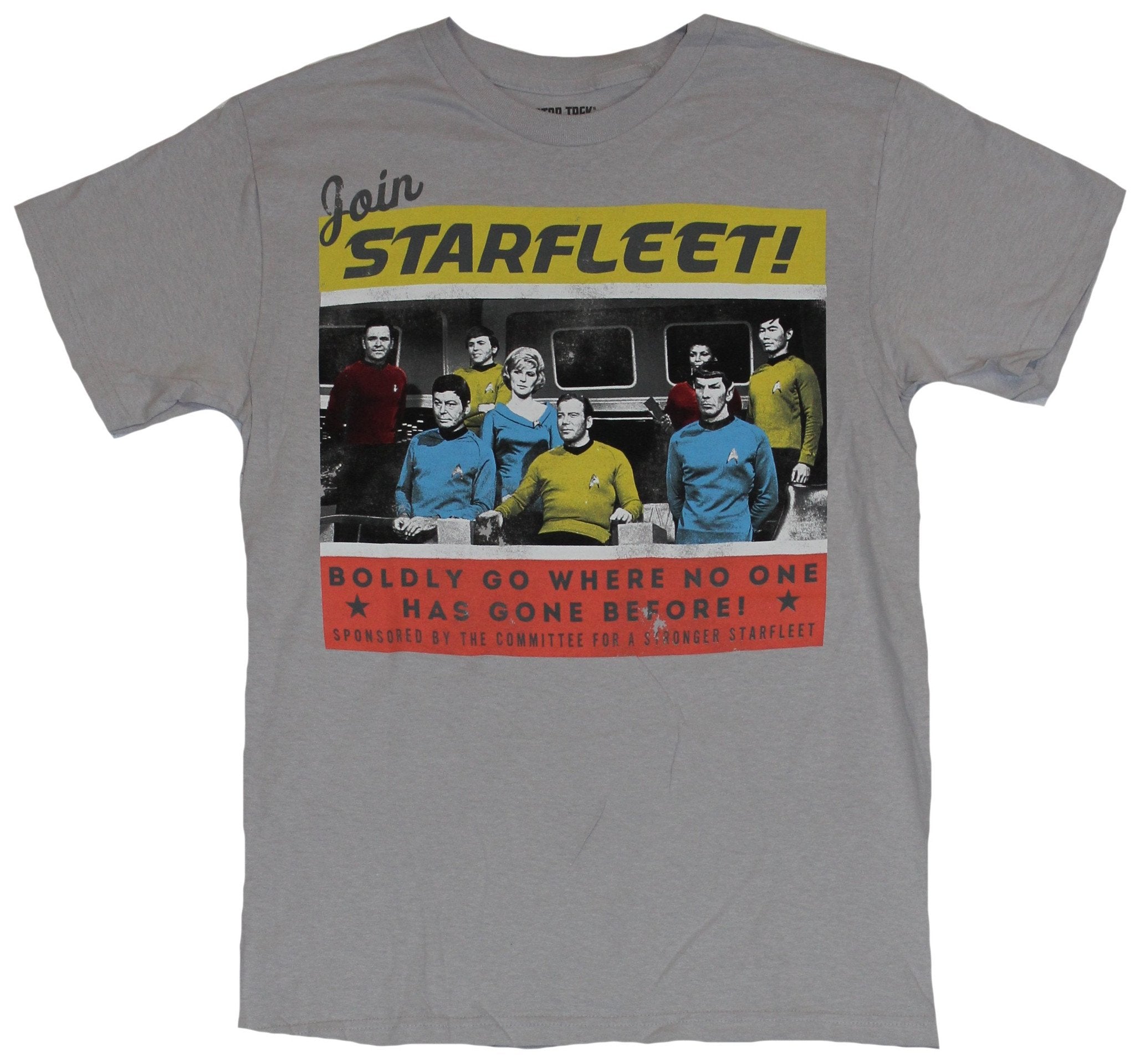 Star Trek Mens T-Shirt - Join Star Fleet Simple Colored Old School Cat Image