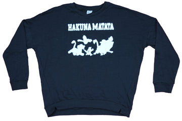 The Lion King  Girls Juniors Crewneck Sweatshirt - Raised Hakuna Matata Silhouette
