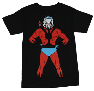 Ant-Man (Marvel Comics) Mens T-Shirt - Old School Comic Big Little Hands on hips