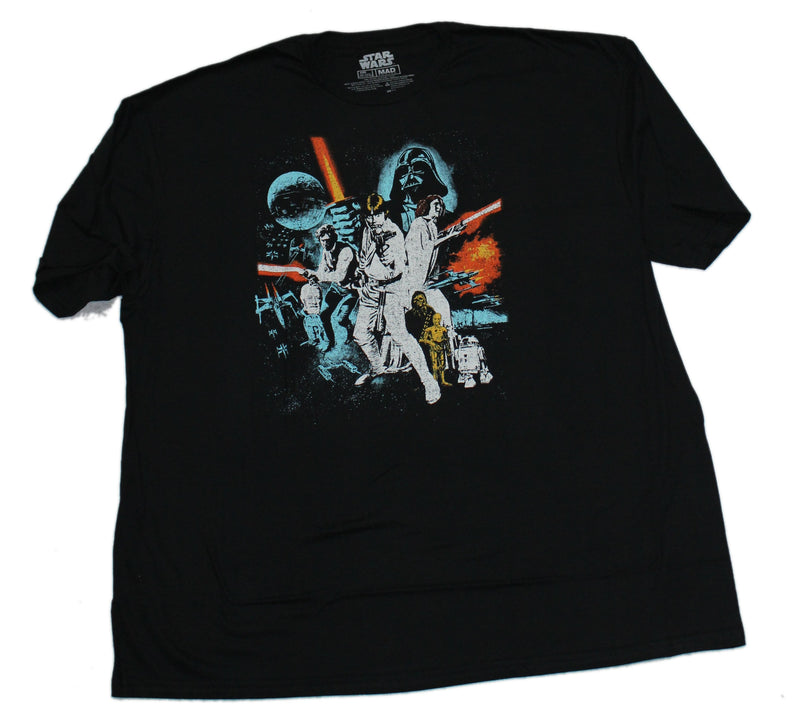 Star Wars Mens T-Shirt - Distressed NEw Hope Movie Poster - Inmyparentsbasement.com