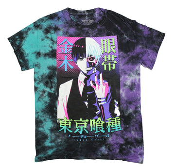 Tokyo Ghoul Mens T-Shirt - Ken Split Face Polka Dot Kanji