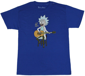 Rick & Morty Mens T-Shirt - Tiny Rick Let Me Out Singing Image
