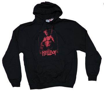 Hellboy Mens Pullover Hoodie - Hellboy Movie Image Over Name