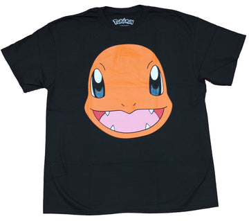 Pokemon Mens T-Shirt -  Charmander Smiling Big Face Image