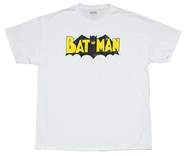 Batman Mens T-Shirt - Yellow Black Vintage Style Logo