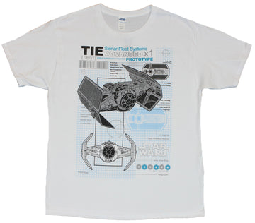 Star Wars Mens T-Shirt - TIE Fighter Sienar Fleet Schematics Image