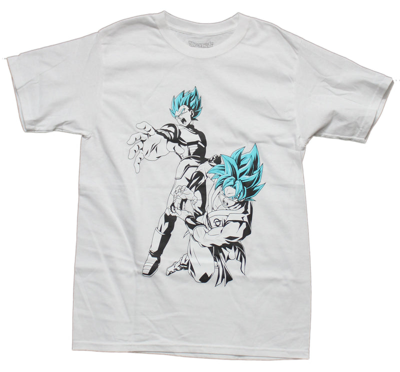 Dragon Ball Z Mens T-Shirt - Goku & Vegeta Blue Haired Outline