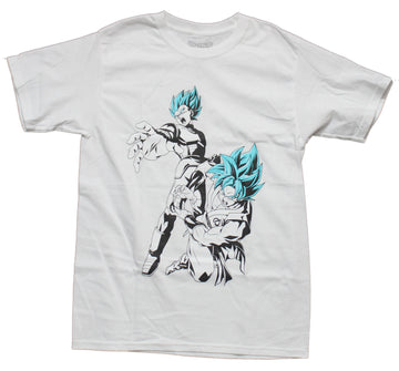 Dragon Ball Z Mens T-Shirt - Goku & Vegeta Blue Haired Outline