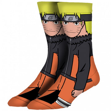 Naruto Uzumaki 360-degree Anime & Manga Character Crew Socks, 10-13