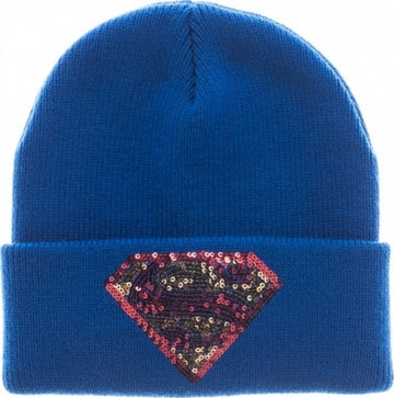 DC Comics Supergirl Logo Blue Cuff Beanie