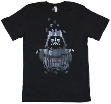 Star Wars Mens T-Shirt - Darth Vader Being Created By Pixel Game Pieces