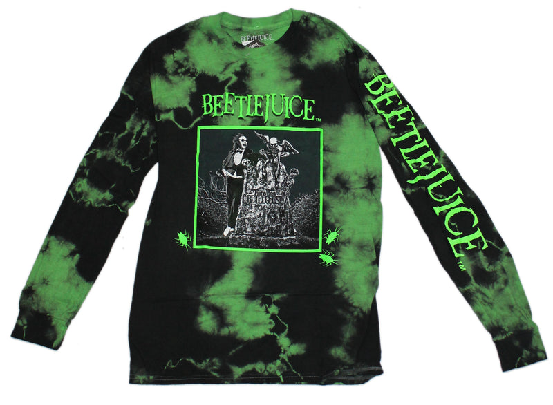 Bettlejuice Long Sleeve Mens T-Shirt - Leaning Against Headstone
