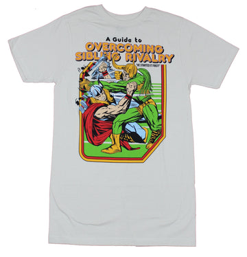 Thor Mens T-Shirt - A Guide To Overcoming Sibling Rivalry Fighting Loki Image