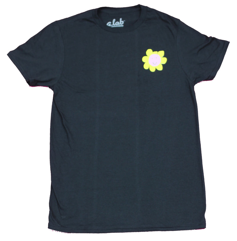 Glab Mens T-Shirt - Happy Plants Nursey Flower Lapel Big Back