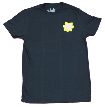 Glab Mens T-Shirt - Happy Plants Nursey Flower Lapel Big Back