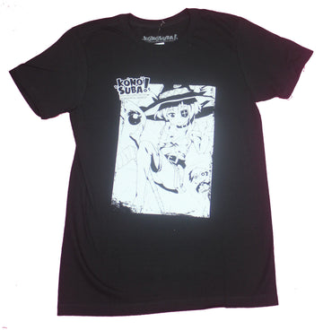 Konosuba Mens T-Shirt- Megumin Black And White Box Image