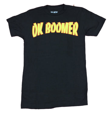 OK Boomer Mens T-Shirt - Simple Yellow Word Logo