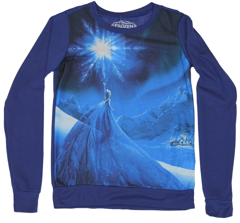 Frozen (Disney) Girls Juniors Light Sweatshirt - Photorealistic Elsa Magic Image