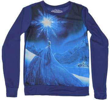 Frozen (Disney) Girls Juniors Light Sweatshirt - Photorealistic Elsa Magic Image