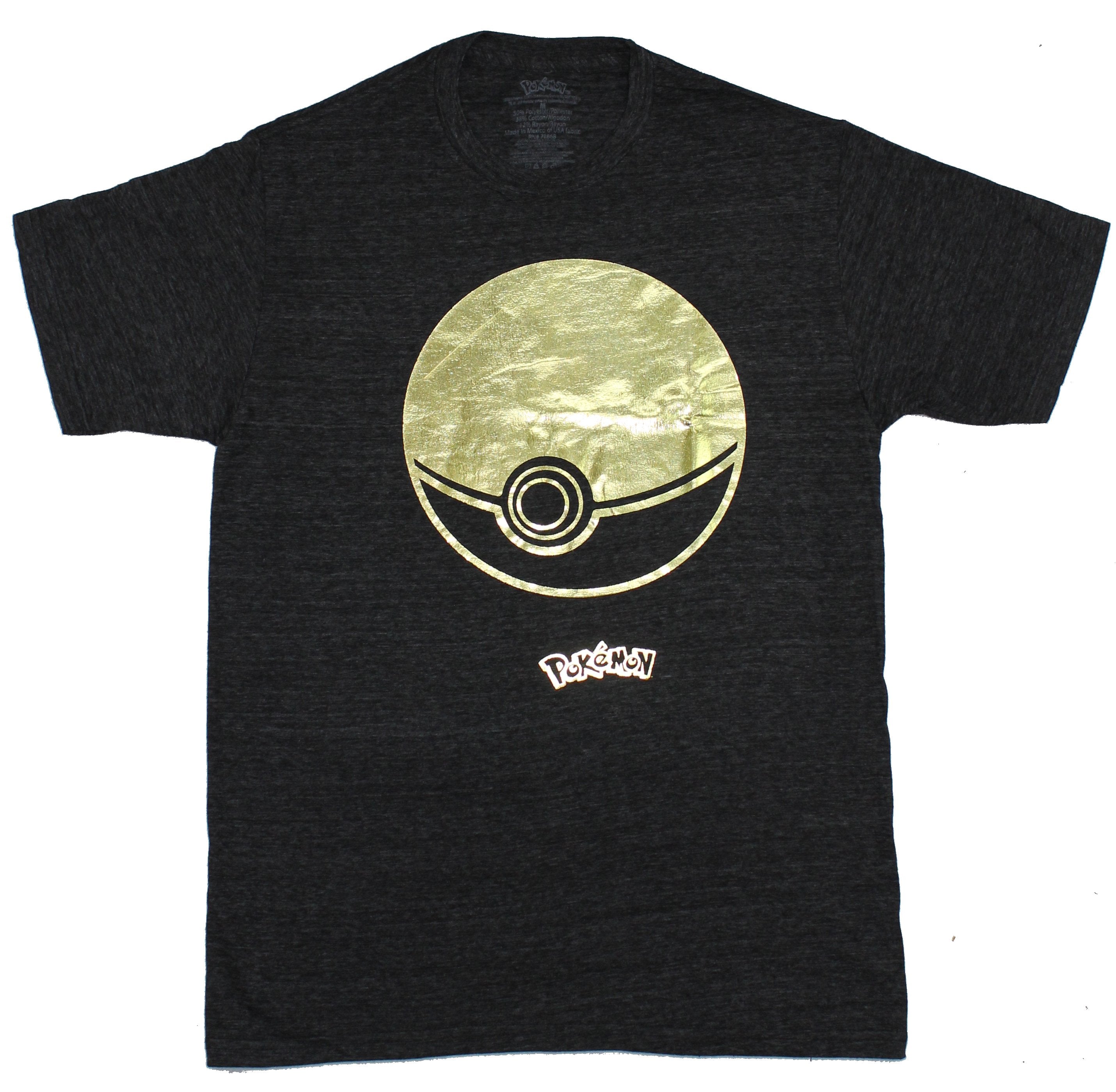 Pokemon Mens T-Shirt - Golden Foil Pokeball Image