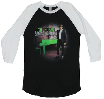 Josh Groban 3/4 Sleeves Mens T-Shirt - Summer with Symphony Green Piano