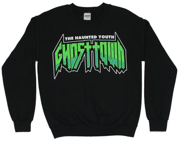 Ghost Town Crewneck Sweatshirt - "The Haunted Youth" Green Ghost Town Logo