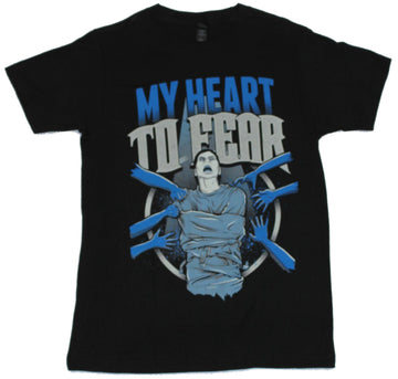 My Heart To Fear Mens T-Shirt  - Straight Jacket Screaming Guy