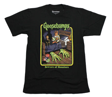 Goosebumps Mens T-Shirt - Child Reading Beware of Monsters