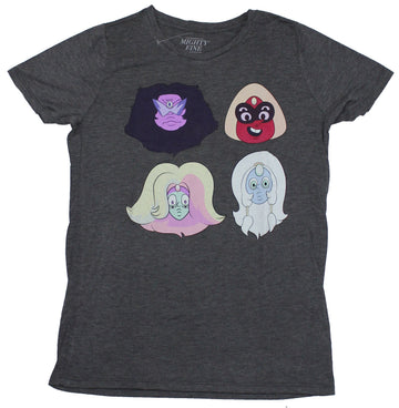 Steven Universe Mens T-Shirt - Crystal Gems Four Faces Image