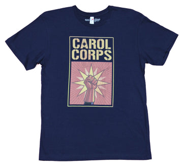 Captain Marvel Mens T-Shirt - Star Fist Carol Corps Box Logo Image