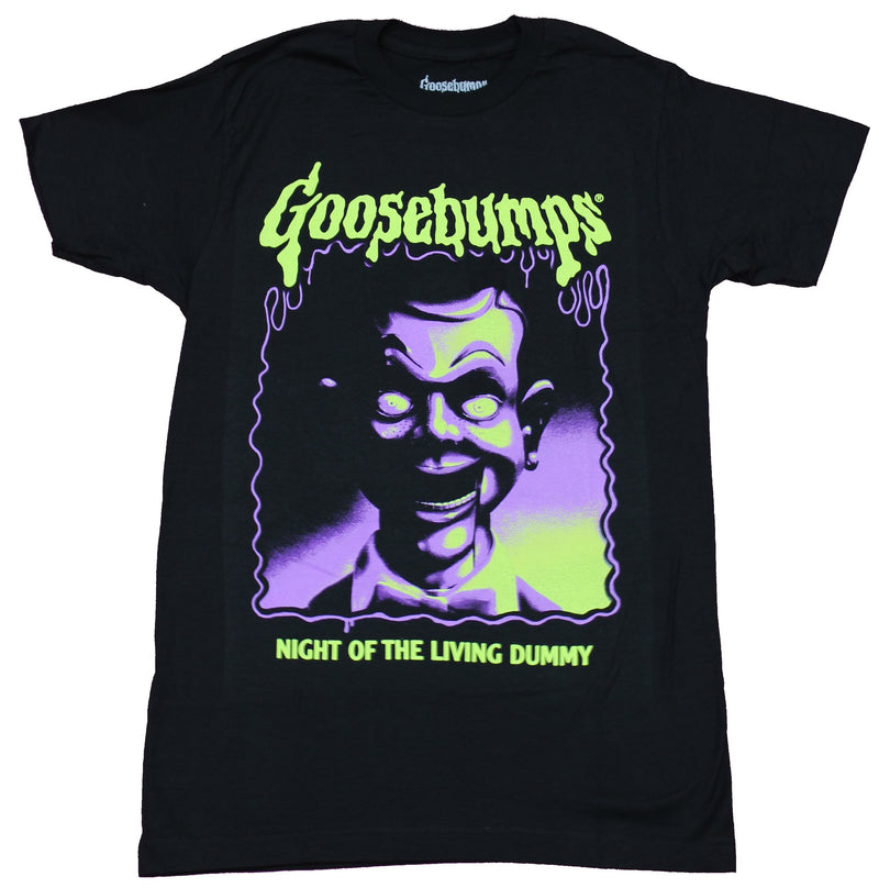 Goosebumps Mens T-Shirt - Night of The Living Dummy Purple Face