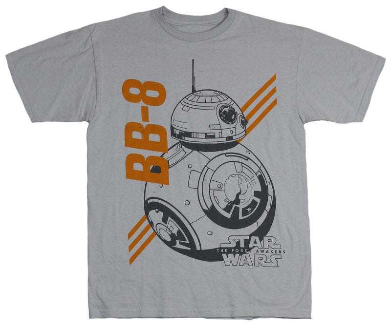 Star Wars Mens T-Shirt - Black BB-8 Drawing Orange Stripes & name Image - Inmyparentsbasement.com