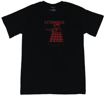 Doctor Who Mens T-Shirt -Red Dalek Says Exterminate Image