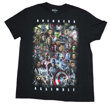 Avengers MCU End Game Mens T-Shirt  - Assemble Group Shot of Every MCU Character