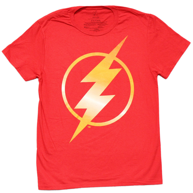 The Flash Mens T-Shirt - Golden Classic Bolt Logo - Inmyparentsbasement.com