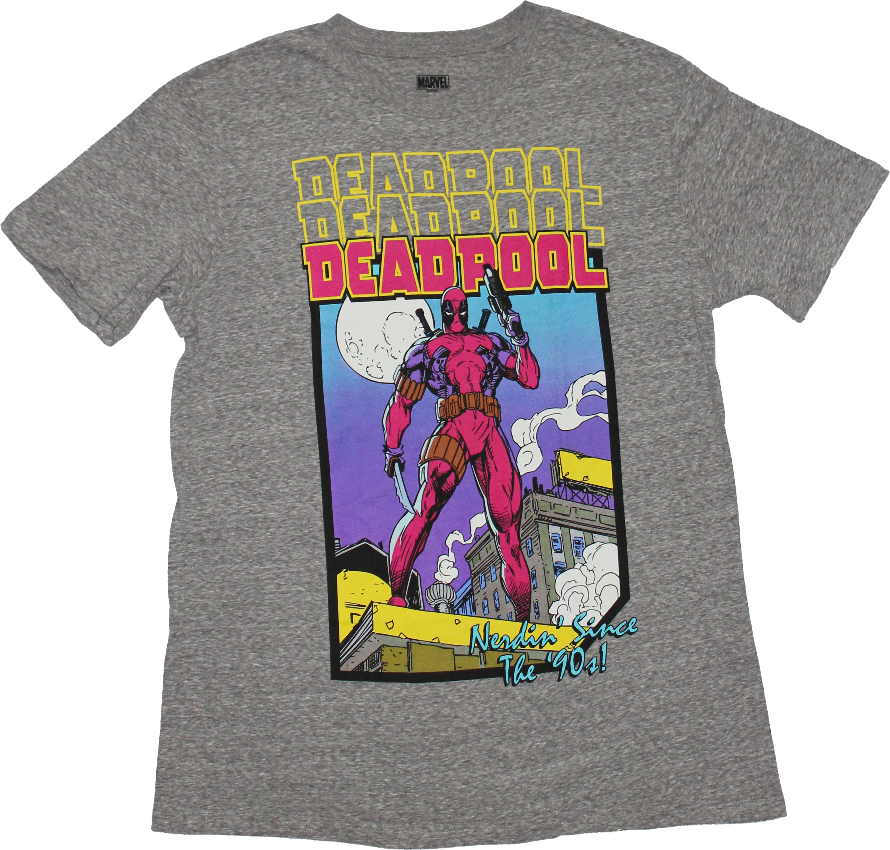 Deadpool Mens T-Shirt - Deadpool Image Under Name Drop