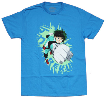 My Hero Academia Mens T-Shirt - Deku Full Color Light Green Smash