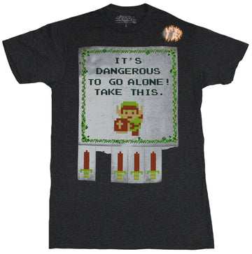 Legend of Zelda Mens T-Shirt  - Dangerous Take This Sword Rip Sheet Image