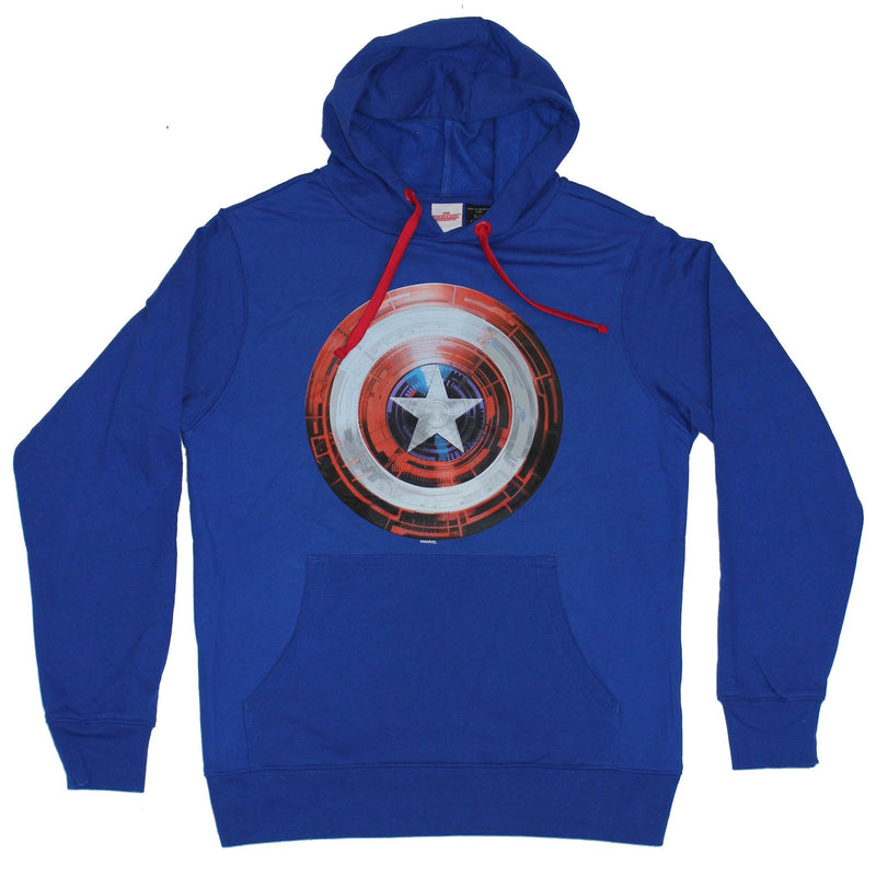 Captain America (Marvel) Pull Over Hoodie- Shining Full Color Shield Logo Image