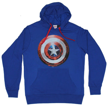 Captain America (Marvel) Pull Over Hoodie- Shining Full Color Shield Logo Image