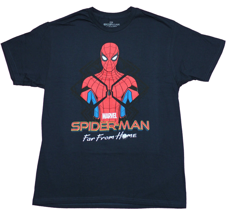 Spider-man Mens T-Shirt  - Far From Home Waist Up Spidey Image - Inmyparentsbasement.com