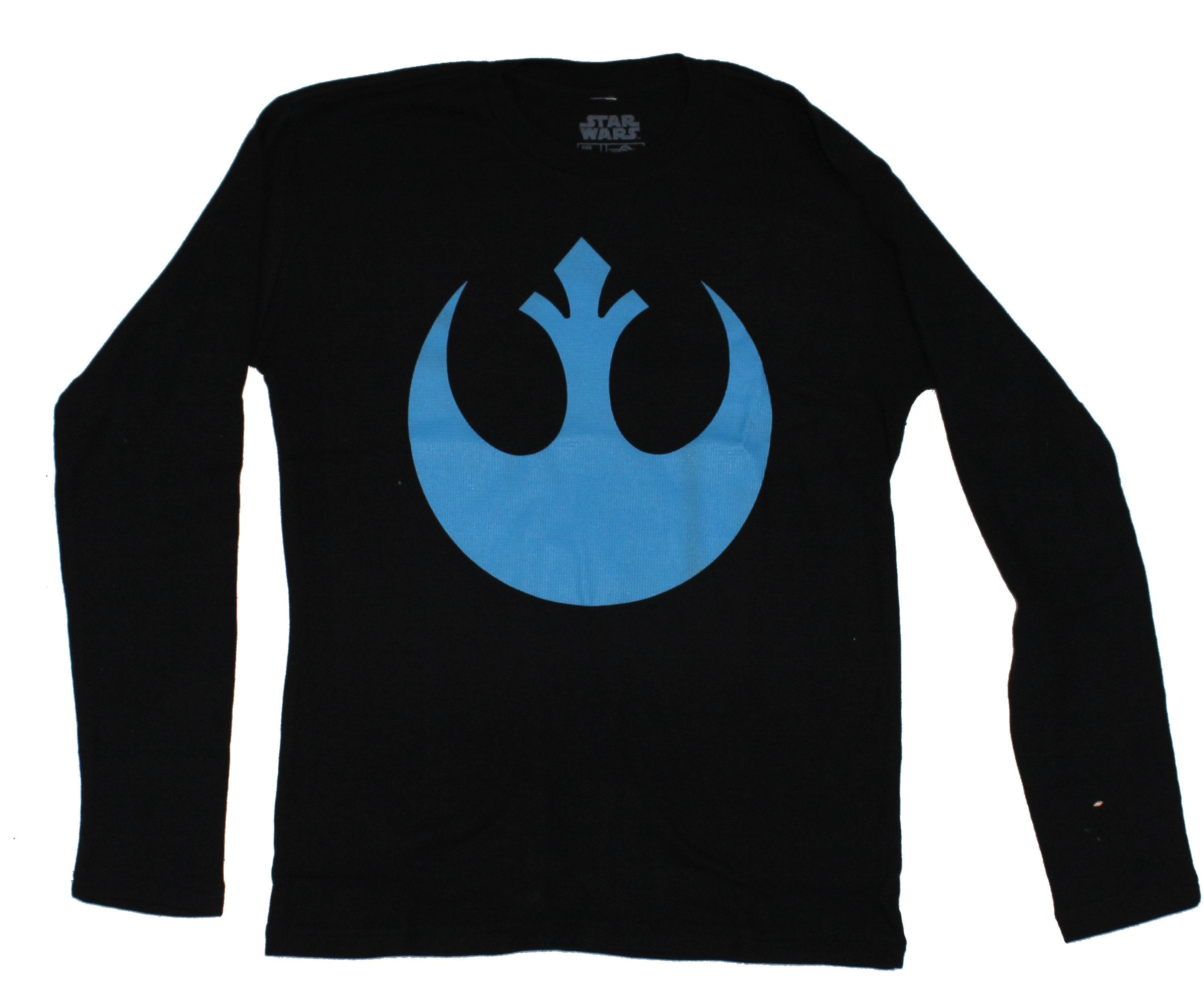 Star Wars Mens Thermal Shirt - Blue Republic Emblem (Small) black