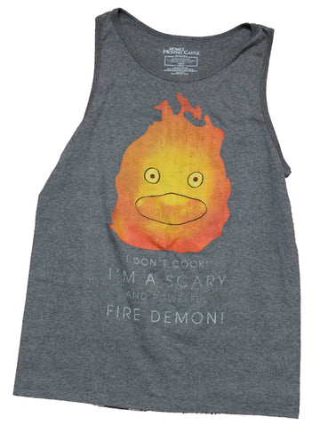 Howl's Moving Castle Mens Tank Top - Don't Cook I'm Scary Fire Demon Image