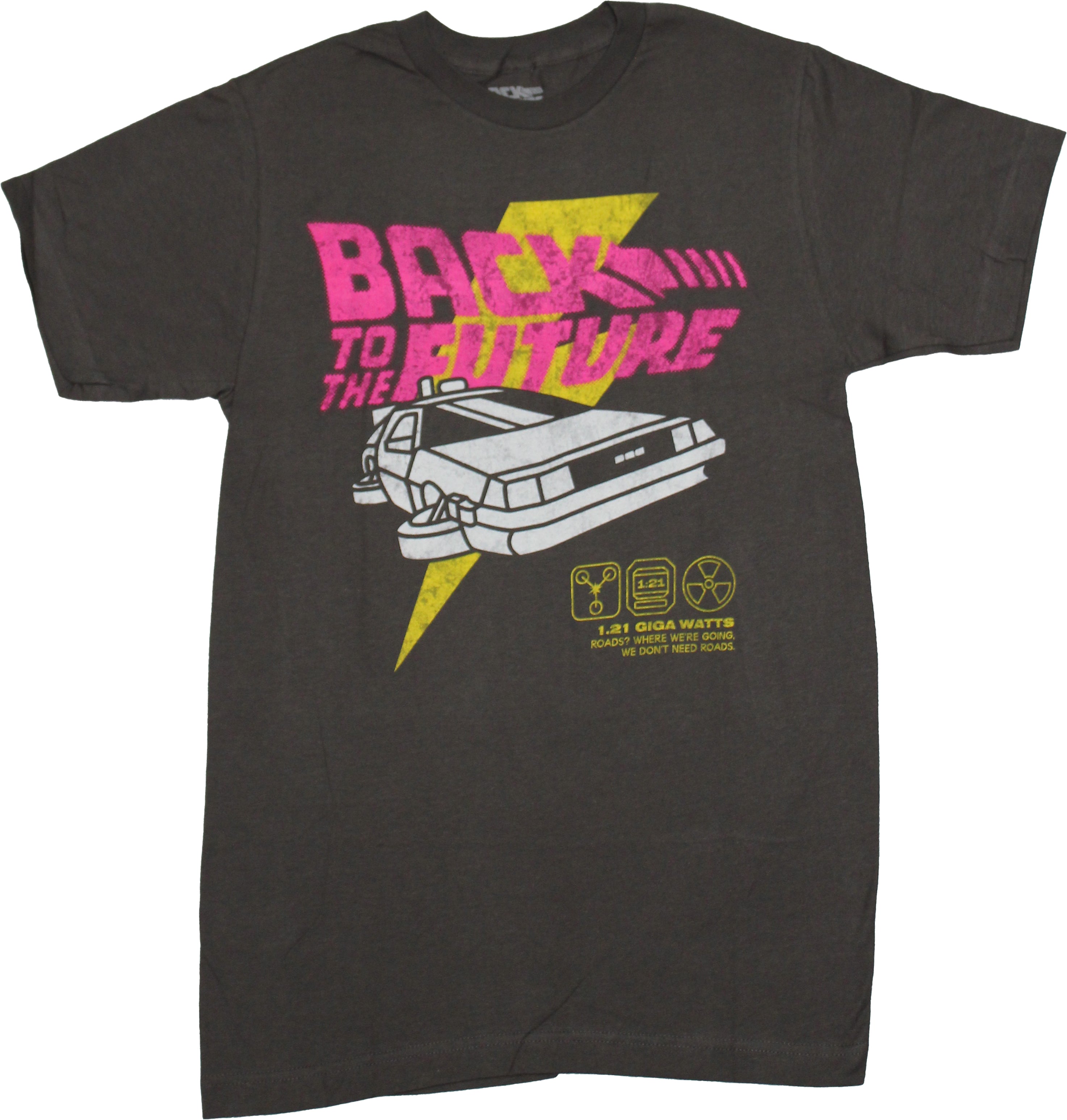 Back to the Future Mens T-Shirt - DeLorean 1.21 Giga Watts Bolt Design